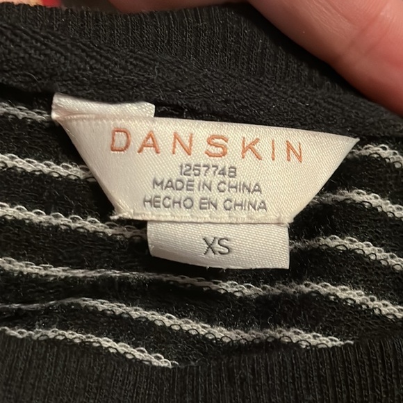 Danskin Black & White Striped Sweatshirt Size XS - Picture 6 of 8